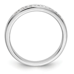 14K White Gold 7-Stone 3/8 carat Round Diamond Complete Channel Band