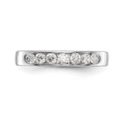 14K White Gold 7-Stone 3/8 carat Round Diamond Complete Channel Band