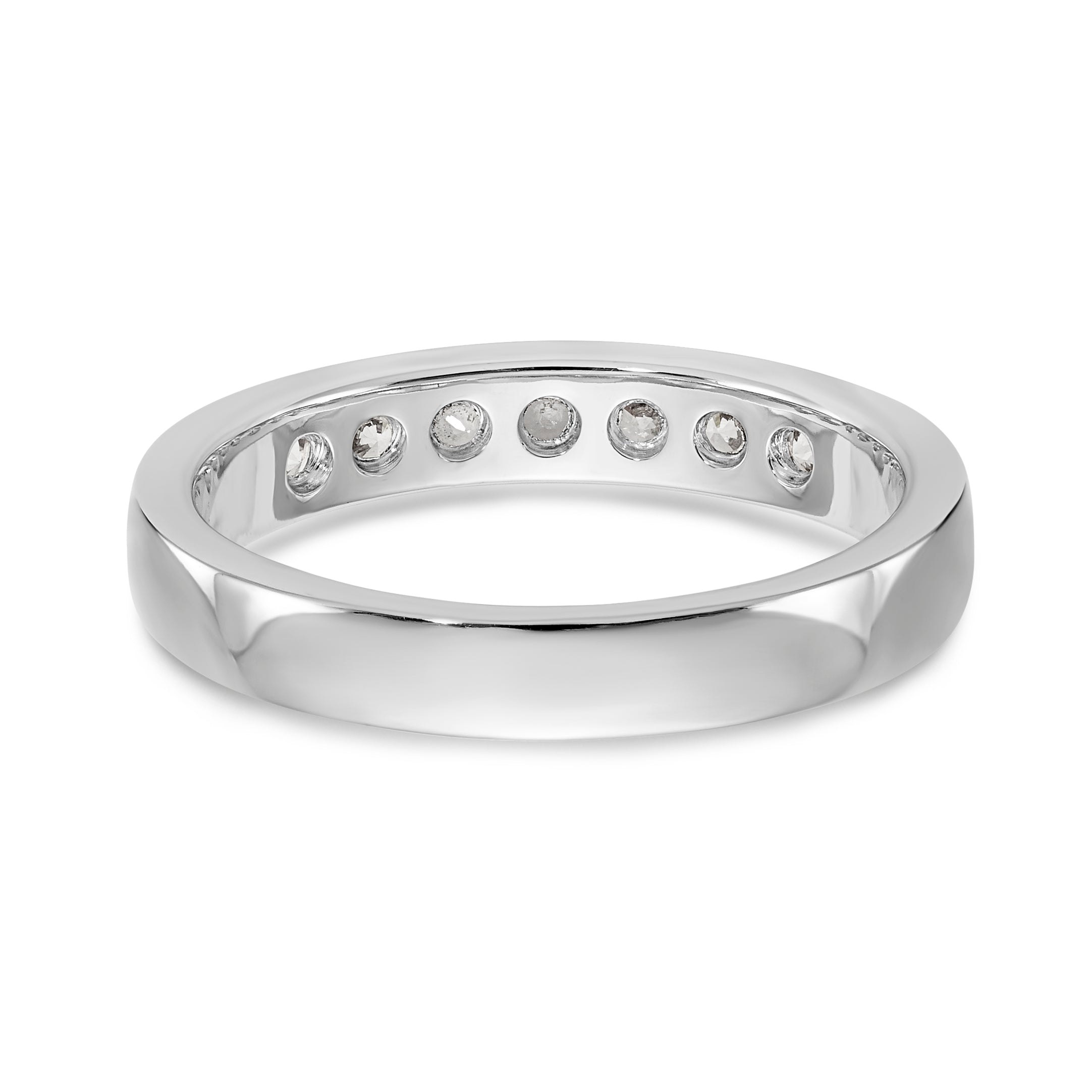 14K White Gold 7-Stone 3/8 carat Round Diamond Complete Channel Band