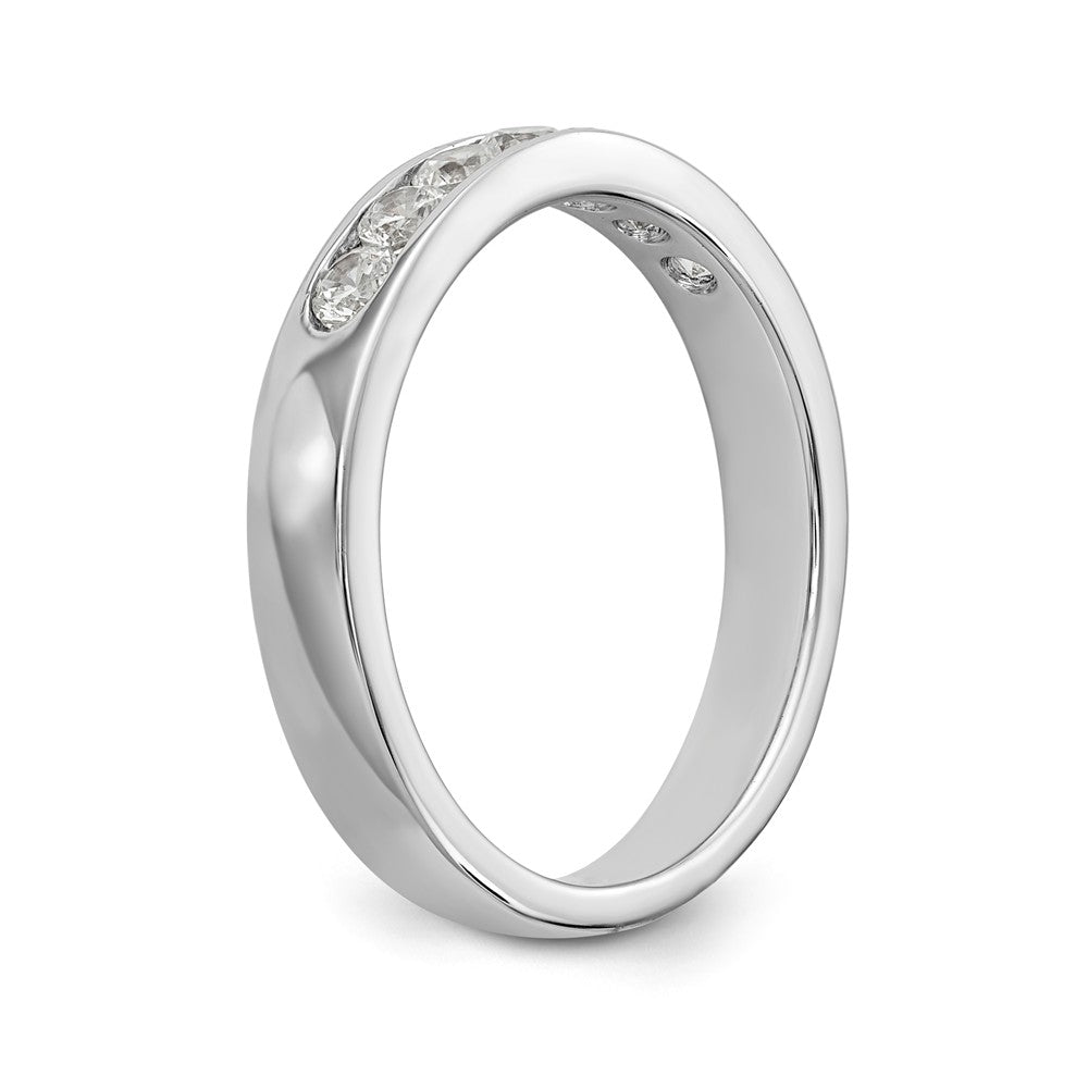14K White Gold 7-Stone 3/8 carat Round Diamond Complete Channel Band