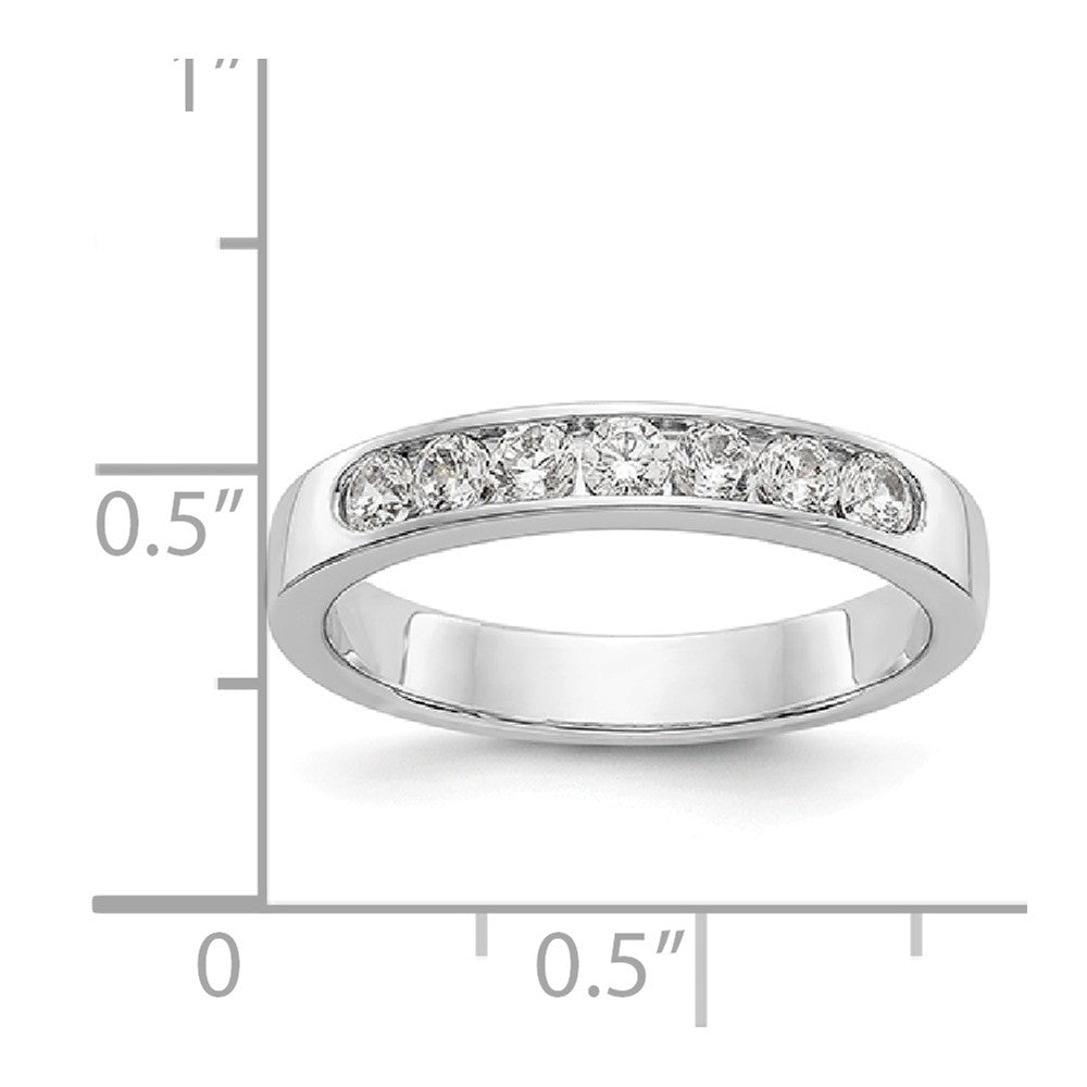 14K White Gold 7-Stone Diamond Channel Band