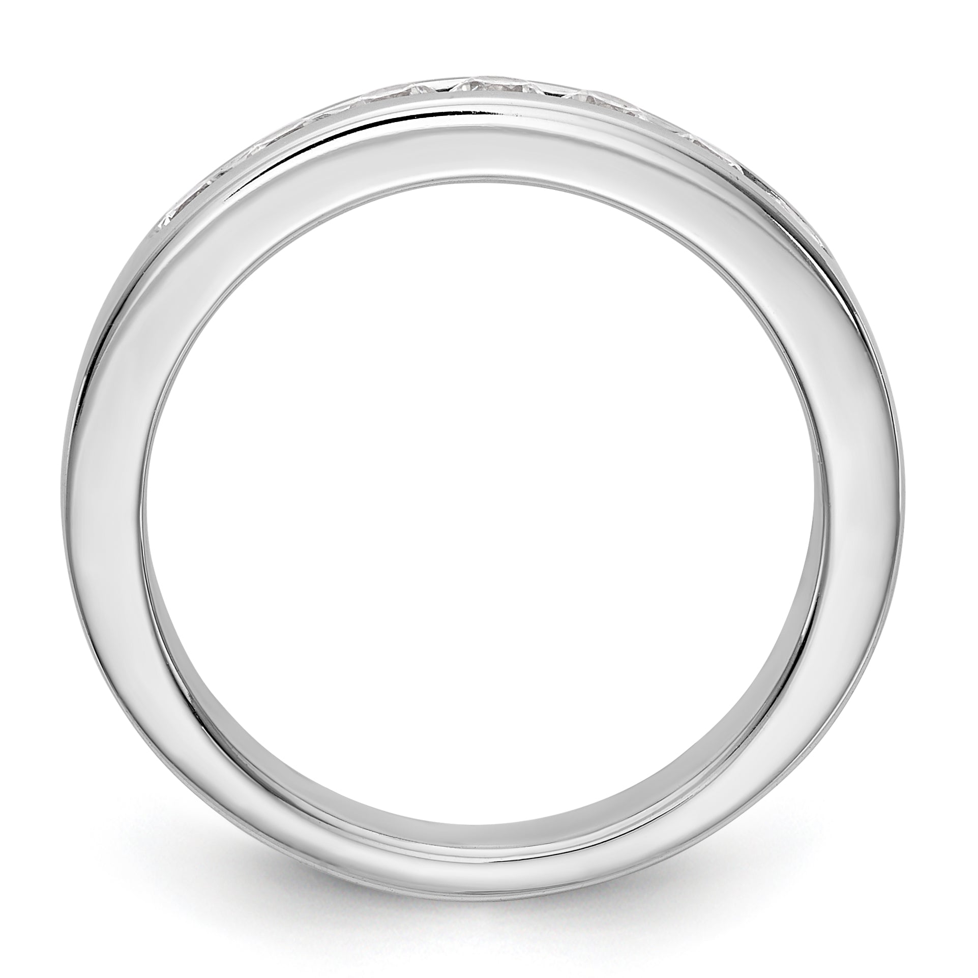 14K White Gold 7-Stone 1/2 carat Round Diamond Complete Channel Band - 6