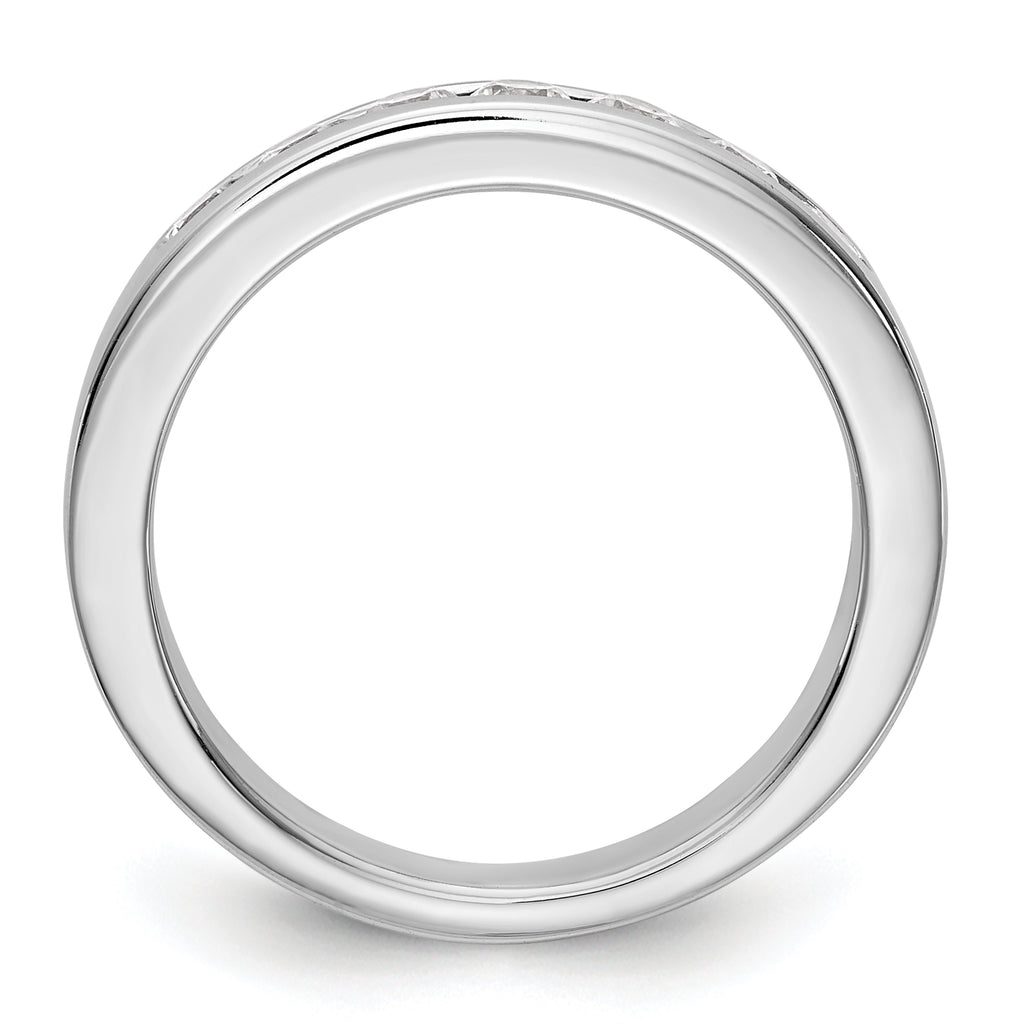 14K White Gold 7-Stone 1/2 carat Round Diamond Complete Channel Band