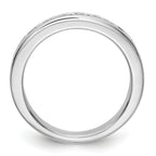 14K White Gold 7-Stone 1/2 carat Round Diamond Complete Channel Band