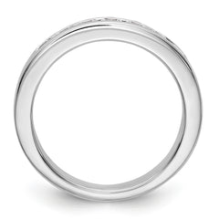 14K White Gold 7-Stone 1/2 carat Round Diamond Complete Channel Band - 6