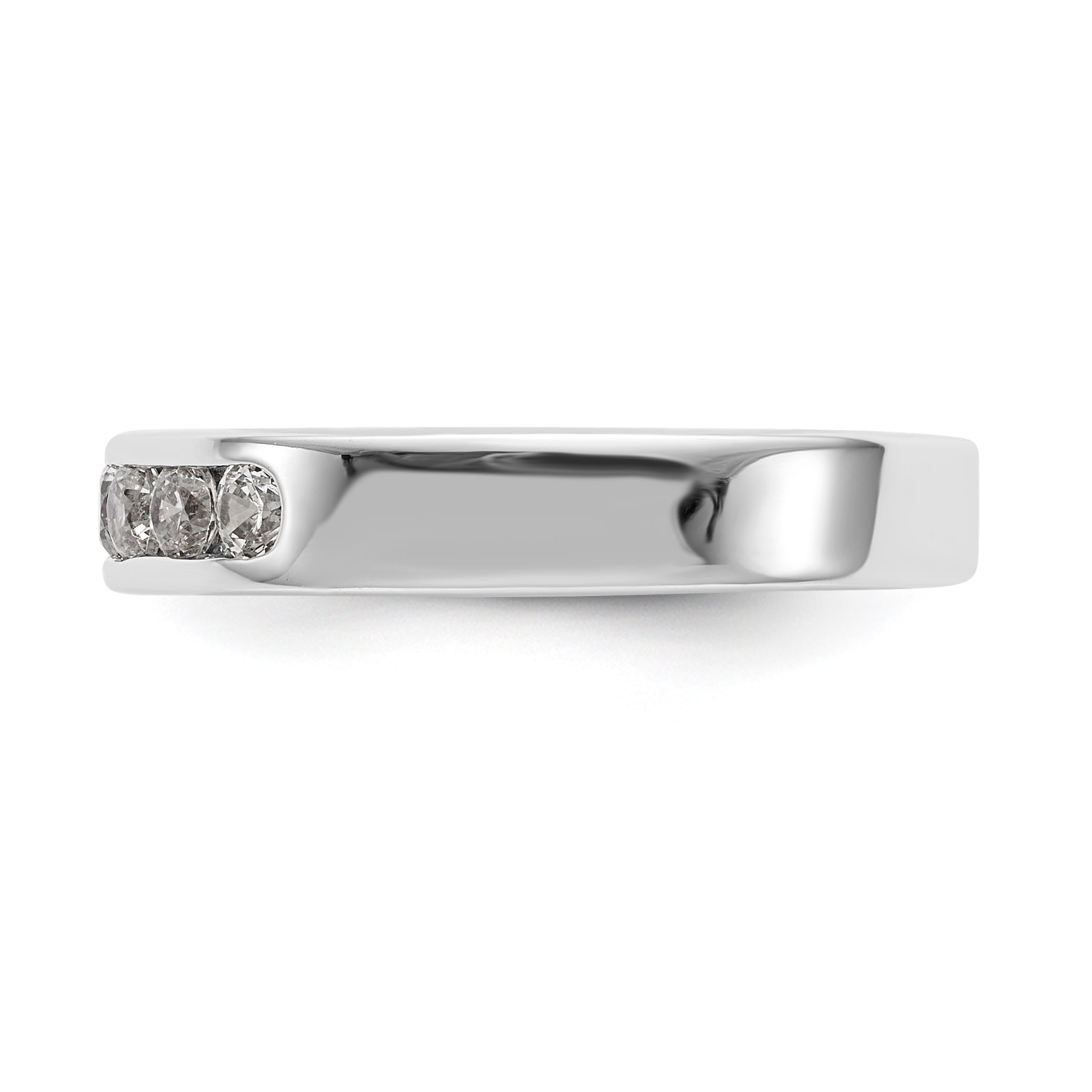 14K White Gold 7-Stone 1/2 carat Round Diamond Complete Channel Band - 6