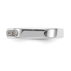 14K White Gold 7-Stone 1/2 carat Round Diamond Complete Channel Band - 6