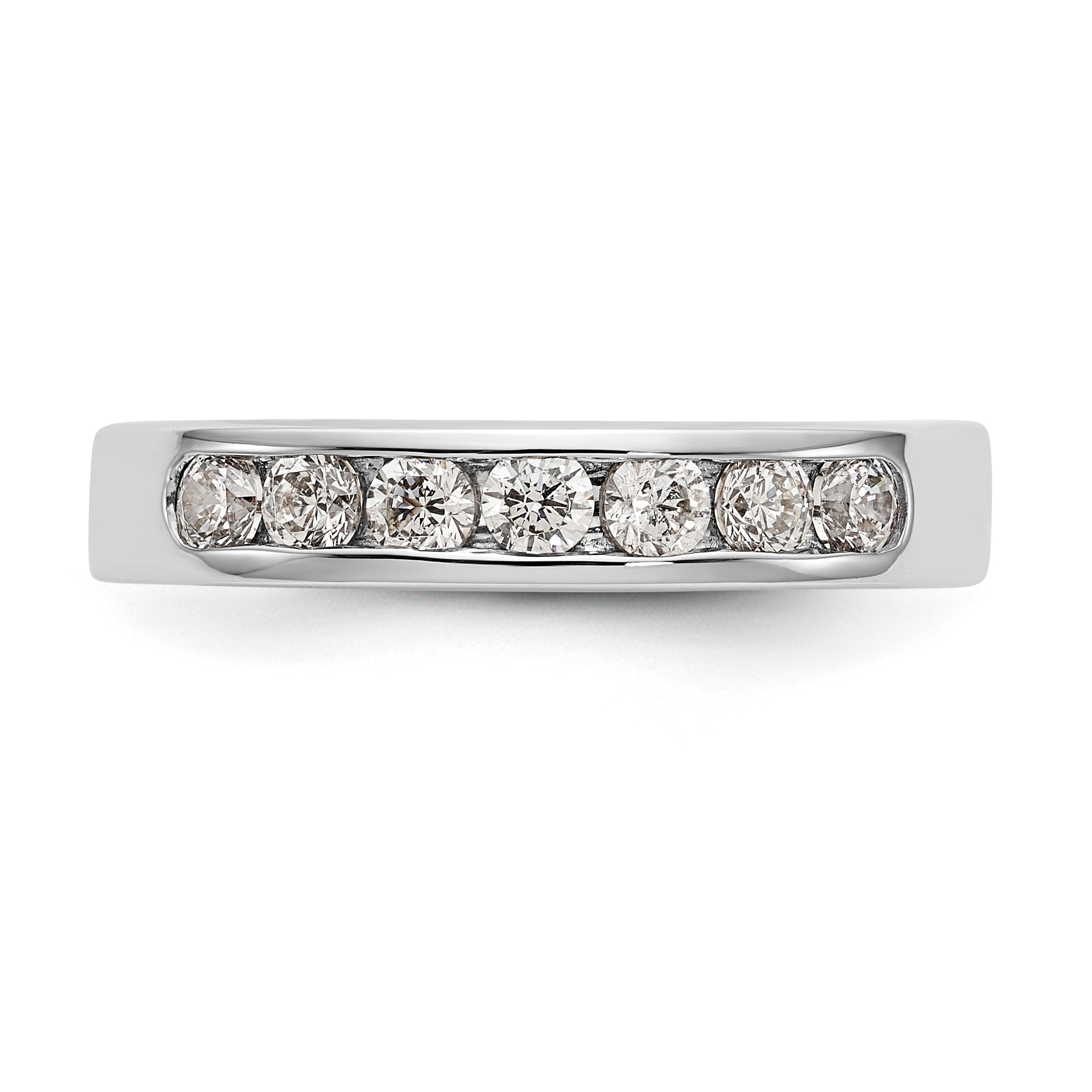 14K White Gold 7-Stone 1/2 carat Round Diamond Complete Channel Band - 6