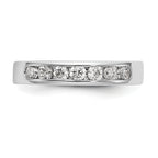 14K White Gold 7-Stone 1/2 carat Round Diamond Complete Channel Band