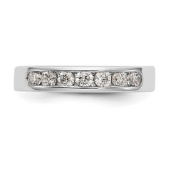 14K White Gold 7-Stone 1/2 carat Round Diamond Complete Channel Band - 6