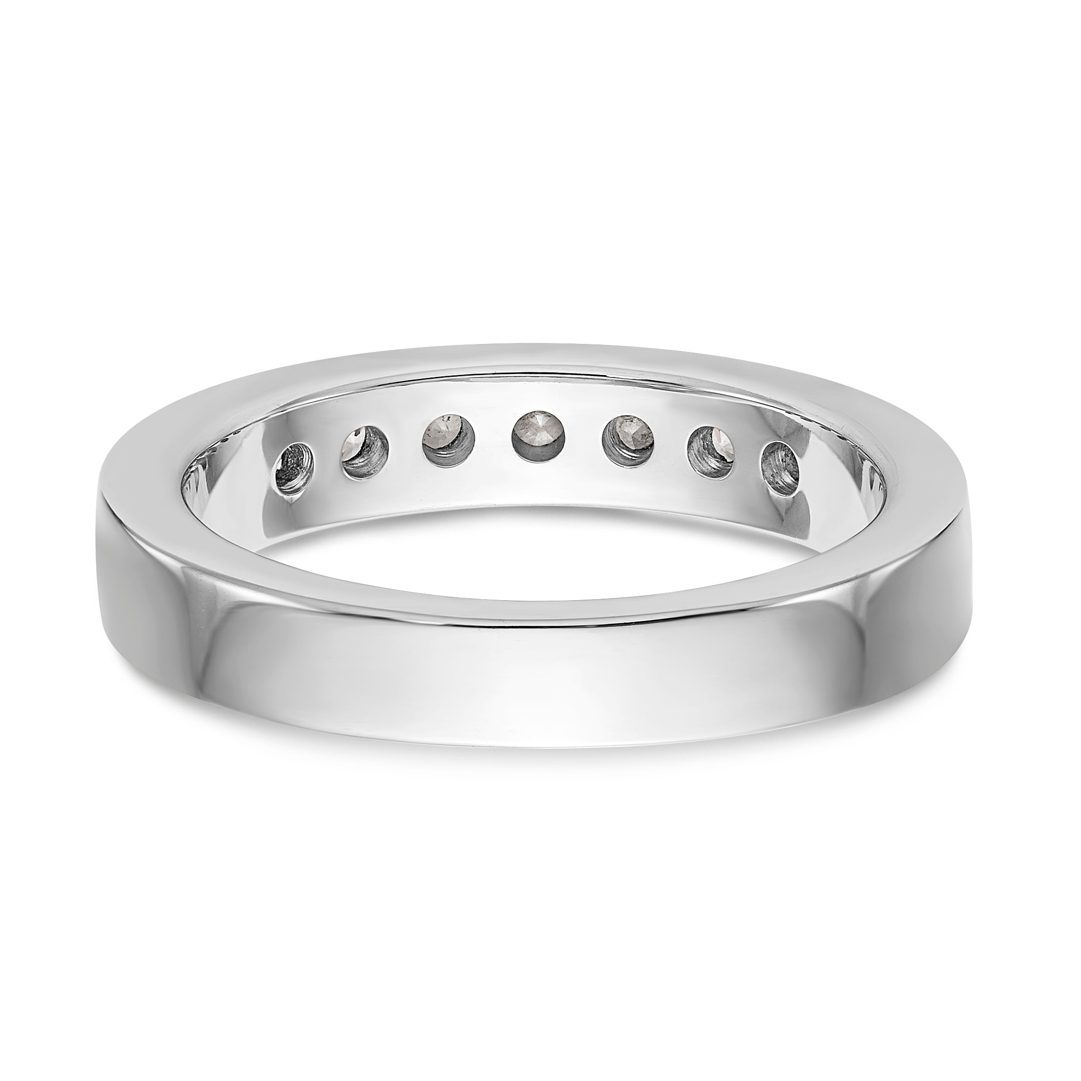 14K White Gold 7-Stone 1/2 carat Round Diamond Complete Channel Band - 6