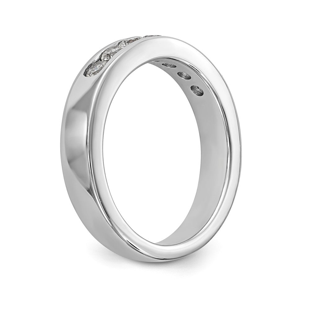 14K White Gold 7-Stone 1/2 carat Round Diamond Complete Channel Band - 6