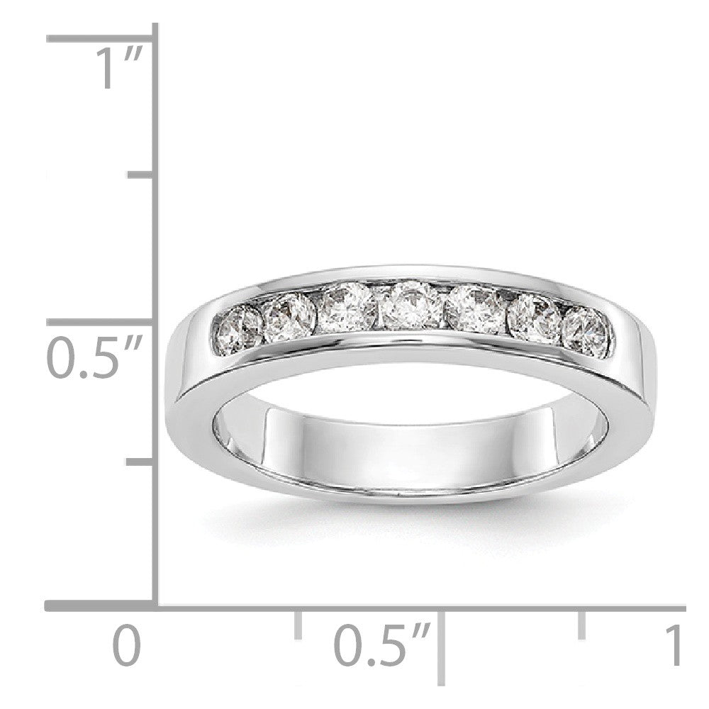 14K White Gold 7-Stone Diamond Channel Band
