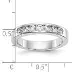 14K White Gold 7-Stone 1/2 carat Round Diamond Complete Channel Band