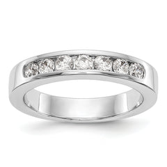 14K White Gold 7-Stone 1/2 carat Round Diamond Complete Channel Band - 6