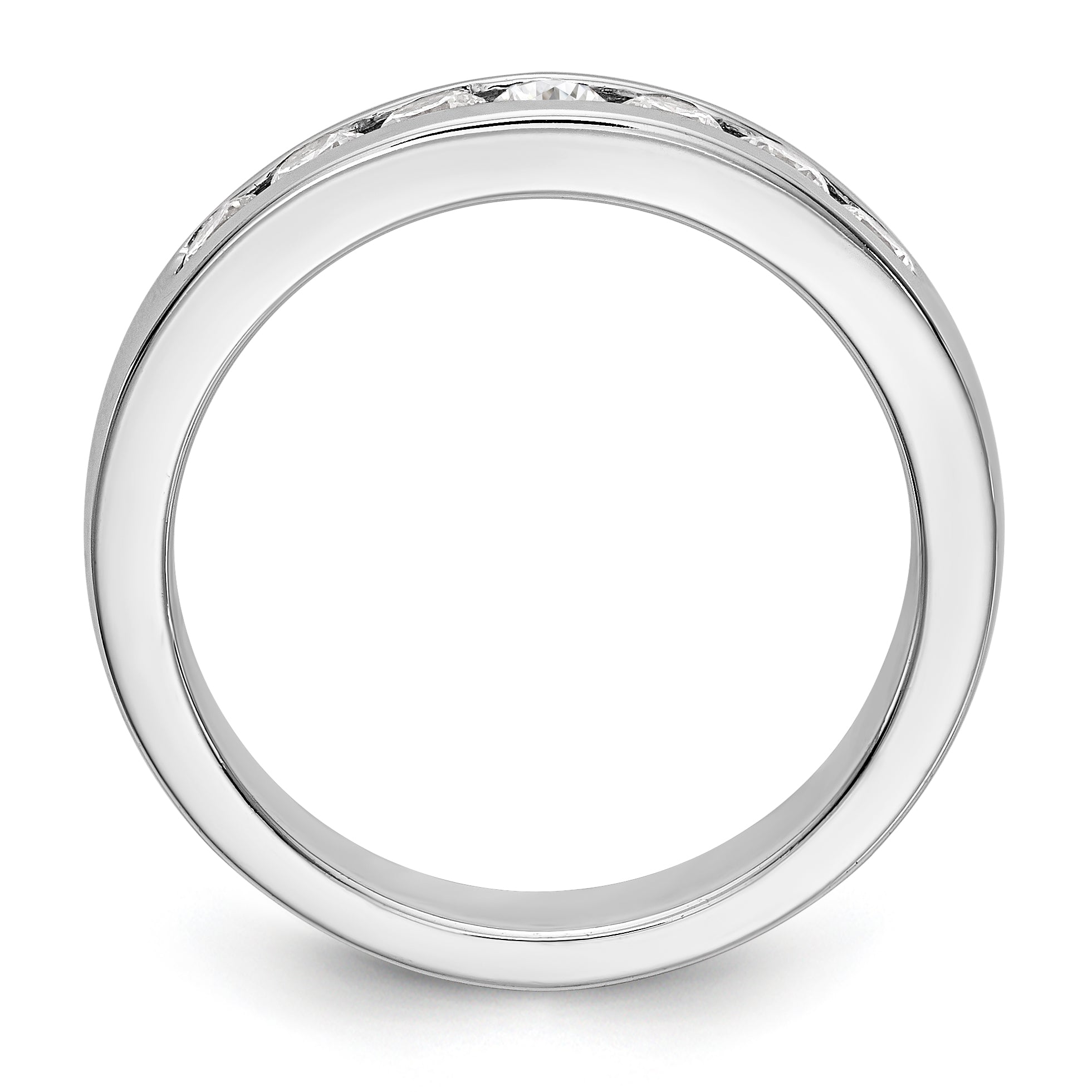 14K White Gold 7-Stone 1/2 carat Round Diamond Complete Channel Band - 6