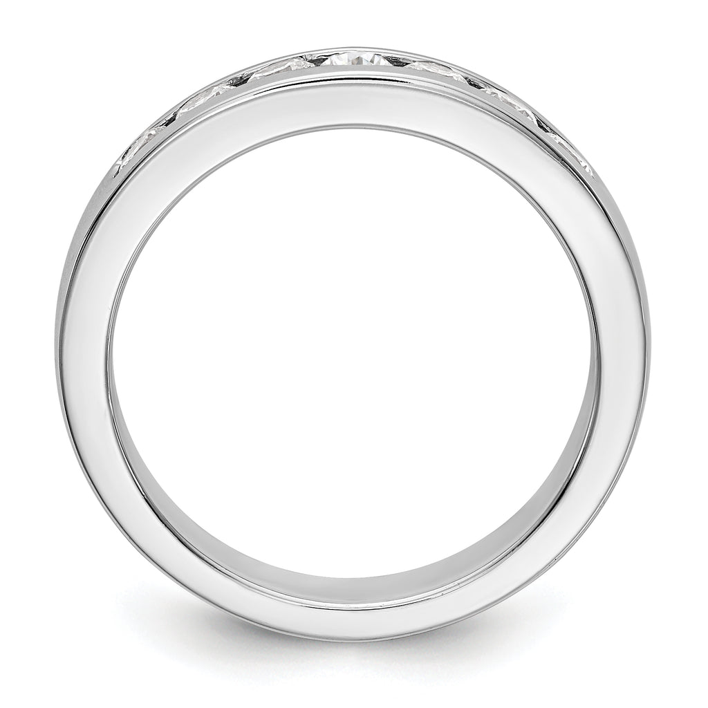 14K White Gold 7-Stone 1/2 carat Round Diamond Complete Channel Band