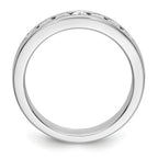 14K White Gold 7-Stone 1/2 carat Round Diamond Complete Channel Band