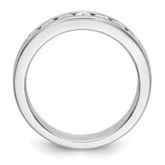 14K White Gold 7-Stone 1/2 carat Round Diamond Complete Channel Band