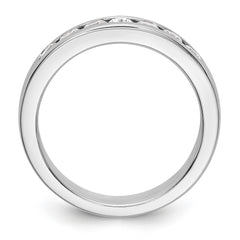 14K White Gold 7-Stone 1/2 carat Round Diamond Complete Channel Band - 6