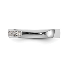 14K White Gold 7-Stone 1/2 carat Round Diamond Complete Channel Band - 6