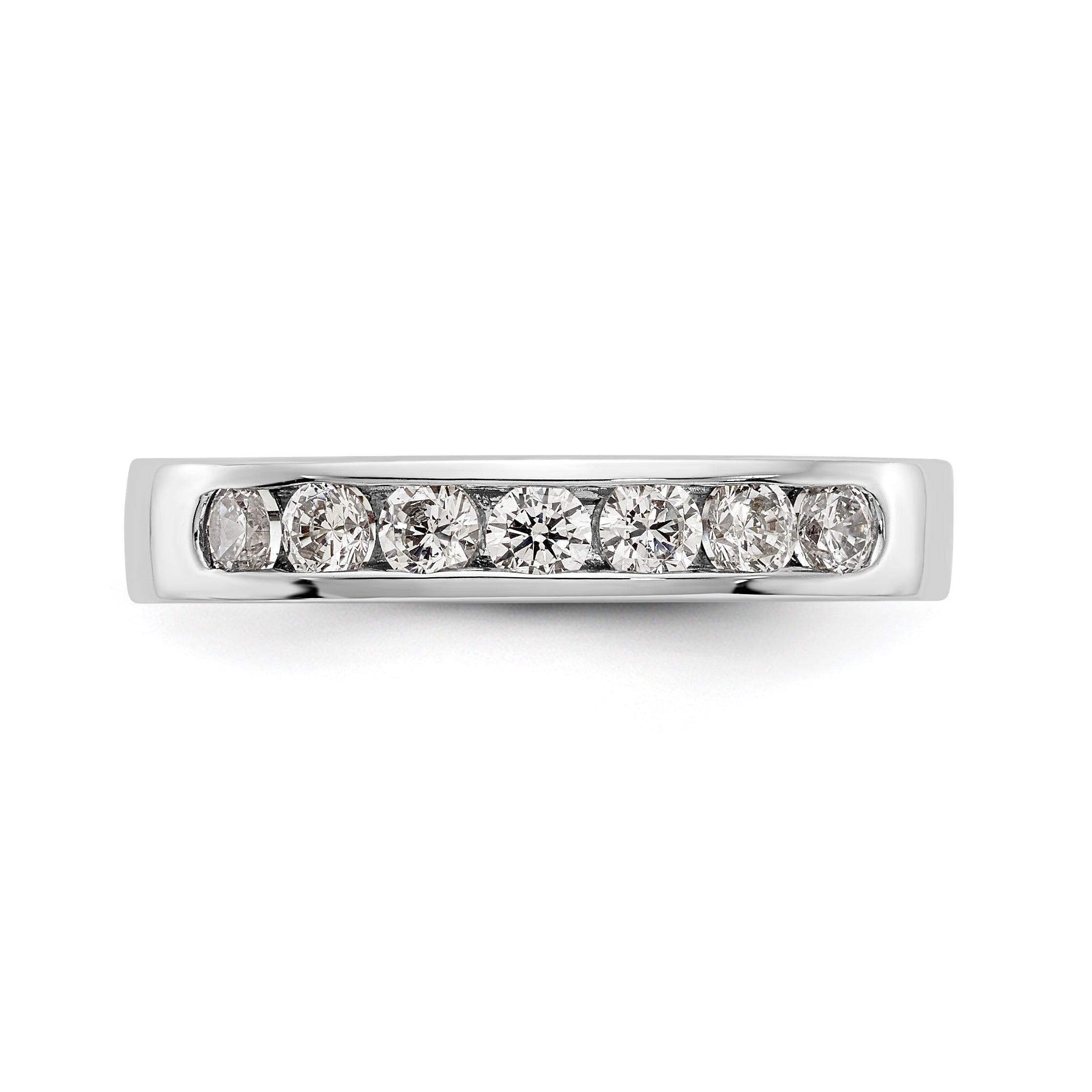 14K White Gold 7-Stone 1/2 carat Round Diamond Complete Channel Band - 6