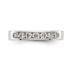 14K White Gold 7-Stone 1/2 carat Round Diamond Complete Channel Band - 6