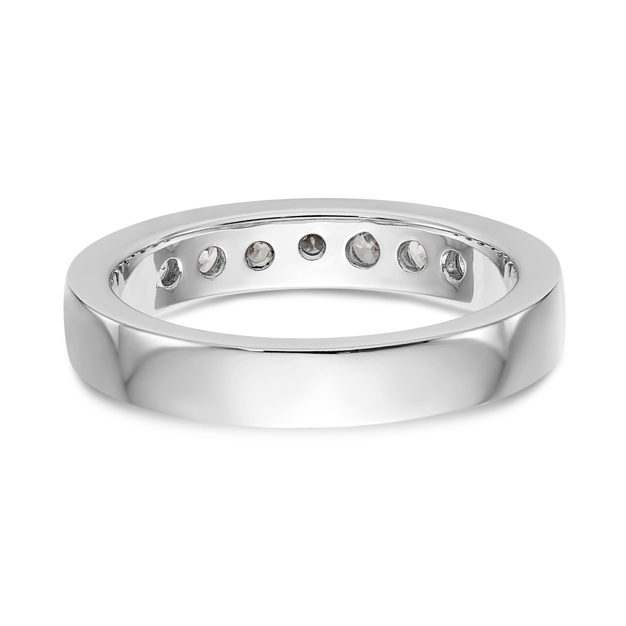 14K White Gold 7-Stone 1/2 carat Round Diamond Complete Channel Band - 6