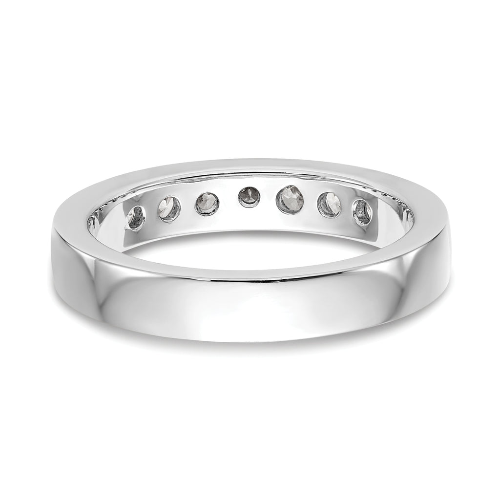 14K White Gold 7-Stone 1/2 carat Round Diamond Complete Channel Band