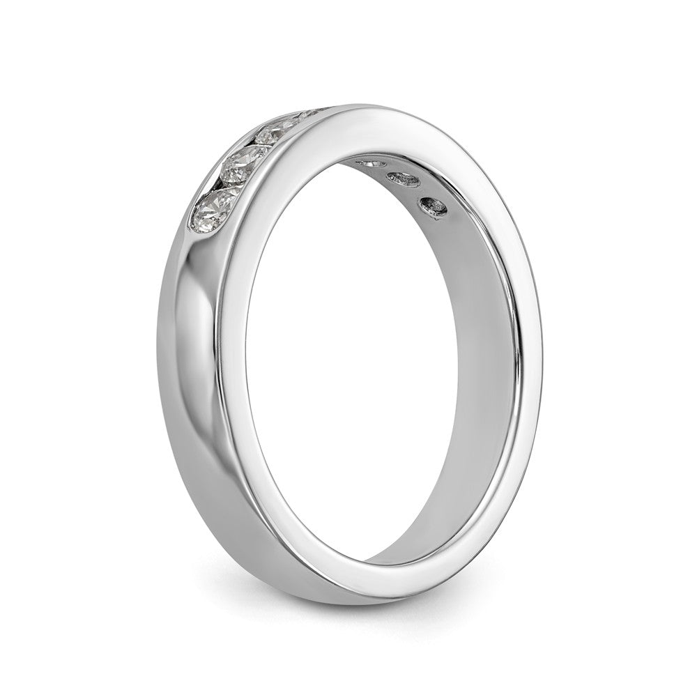 14K White Gold 7-Stone 1/2 carat Round Diamond Complete Channel Band - 6