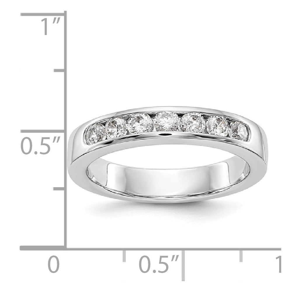 14K White Gold 7-Stone Diamond Channel Band