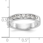 14K White Gold 7-Stone 1/2 carat Round Diamond Complete Channel Band