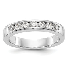 14K White Gold 7-Stone 1/2 carat Round Diamond Complete Channel Band - 6