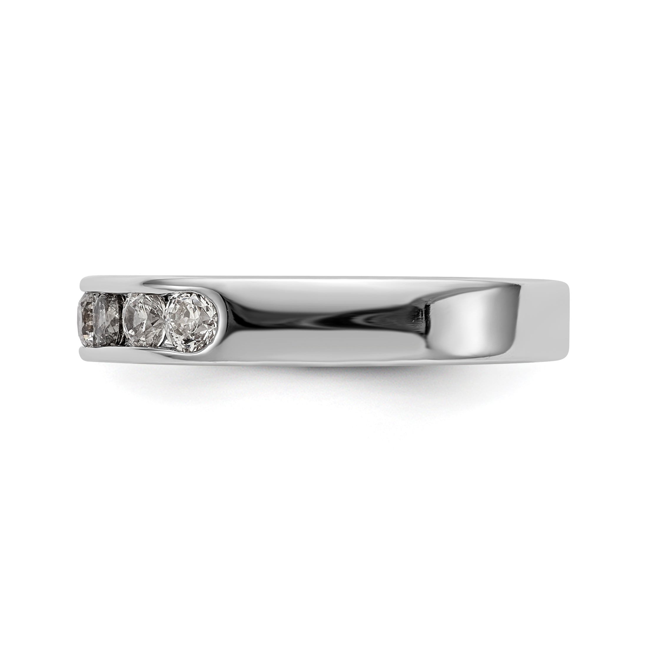 14K White Gold 7-Stone 5/8 carat Round Diamond Complete Channel Band - 6