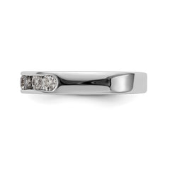 14K White Gold 7-Stone 5/8 carat Round Diamond Complete Channel Band - 6