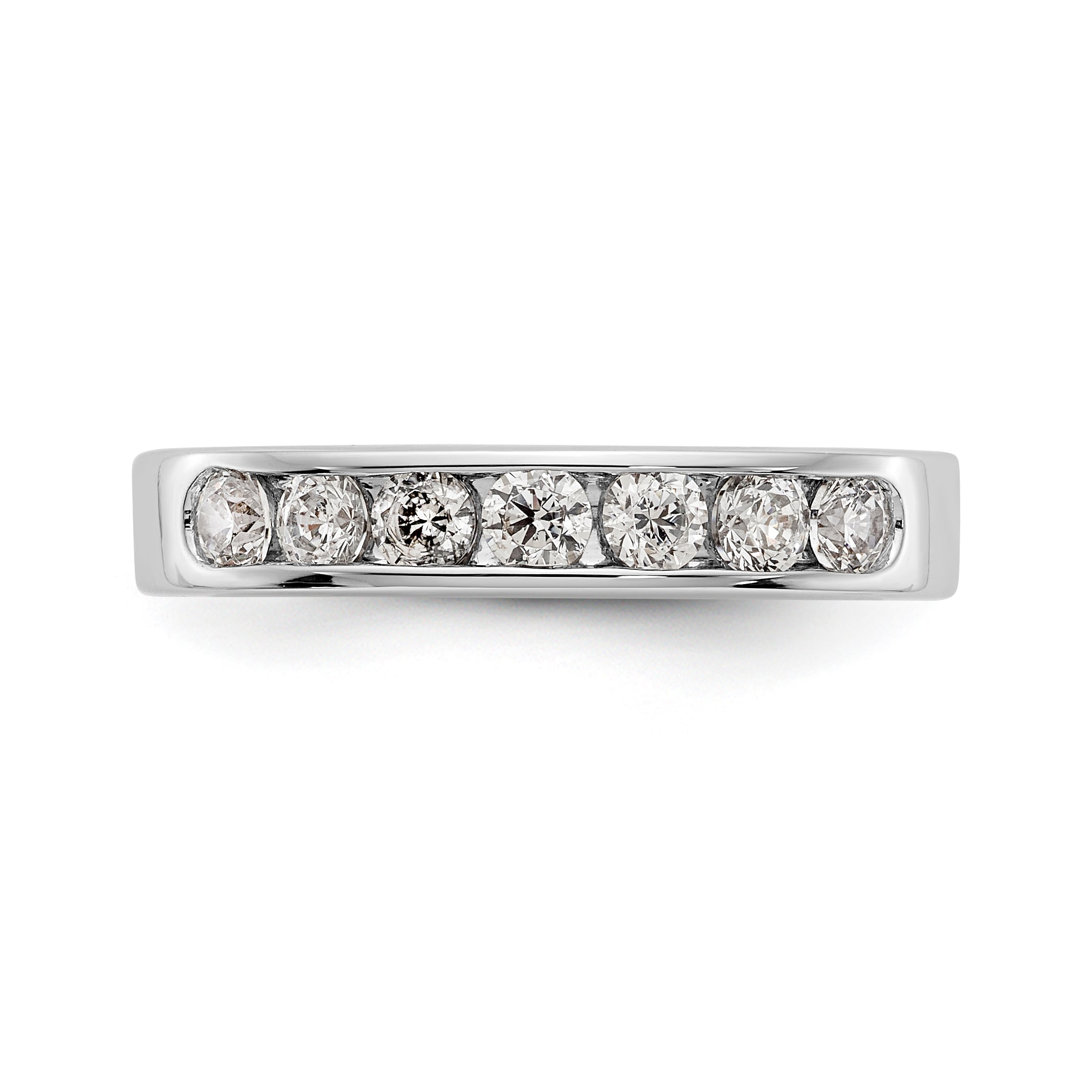 14K White Gold 7-Stone 5/8 carat Round Diamond Complete Channel Band - 6