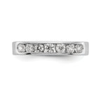 14K White Gold 7-Stone 5/8 carat Round Diamond Complete Channel Band