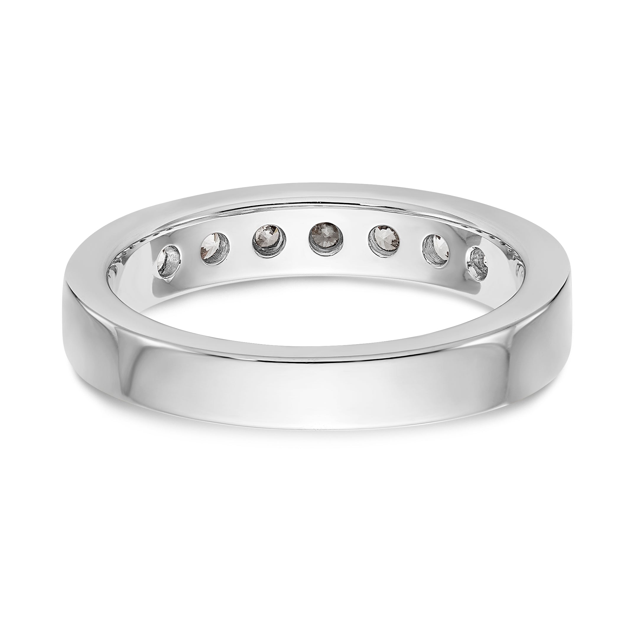 14K White Gold 7-Stone 5/8 carat Round Diamond Complete Channel Band - 6