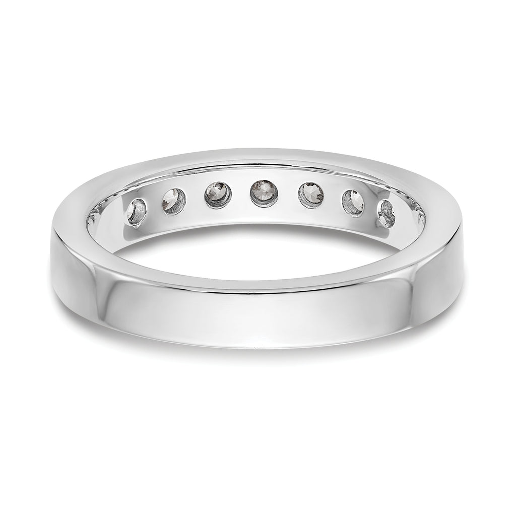 14K White Gold 7-Stone 5/8 carat Round Diamond Complete Channel Band
