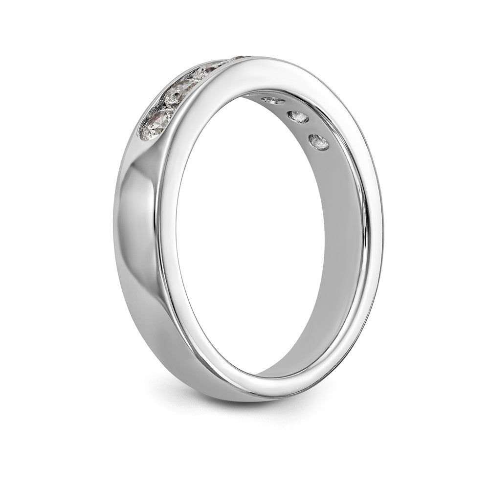 14K White Gold 7-Stone 5/8 carat Round Diamond Complete Channel Band - 6