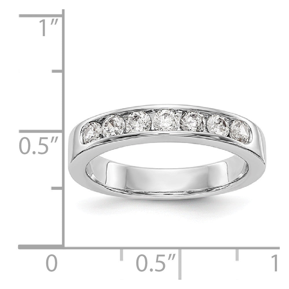 14K White Gold 7-Stone Diamond Channel Band
