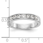 14K White Gold 7-Stone 5/8 carat Round Diamond Complete Channel Band
