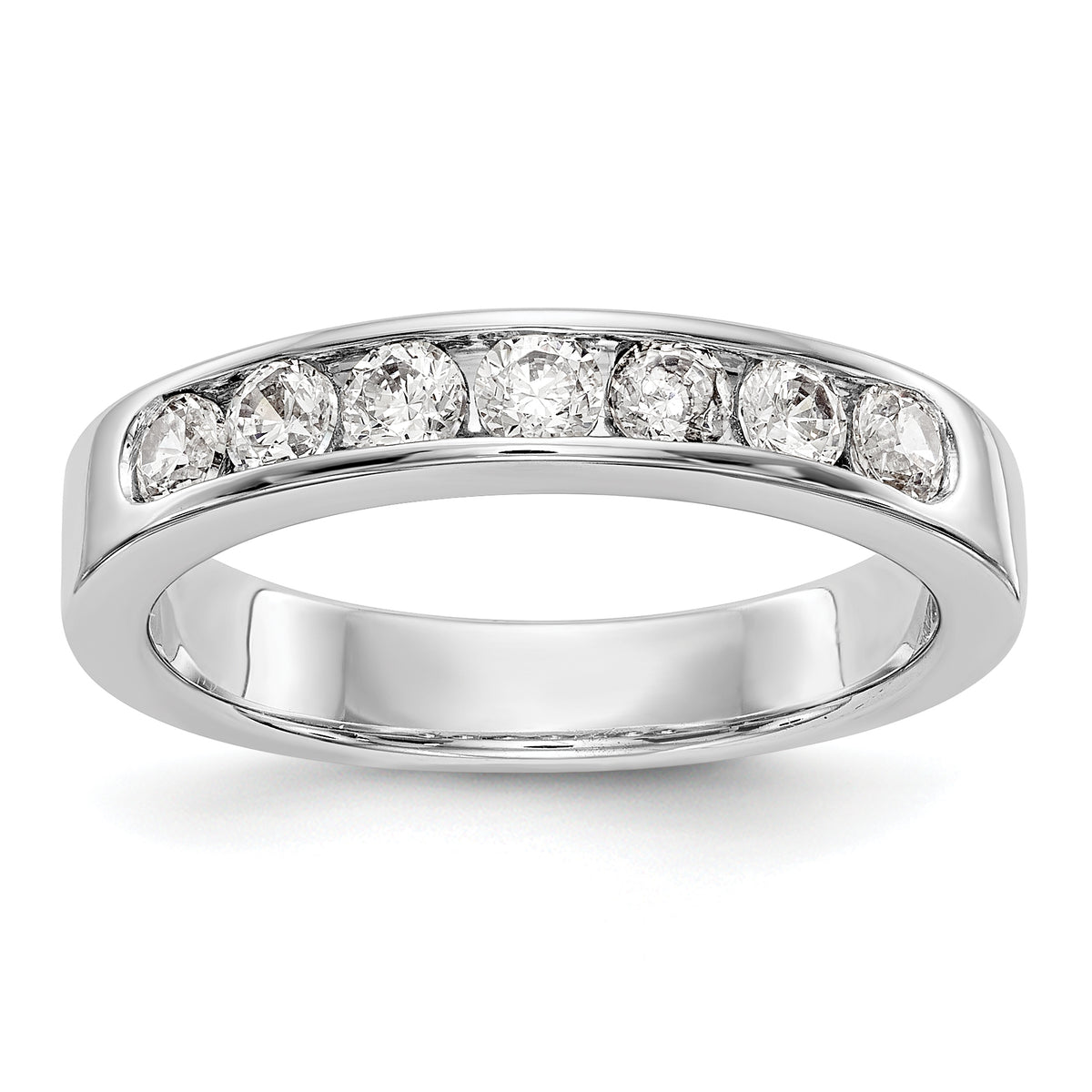 14K White Gold 7-Stone 5/8 carat Round Diamond Complete Channel Band - 6