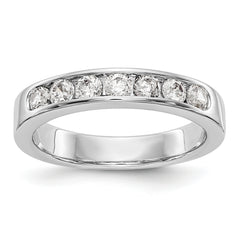 14K White Gold 7-Stone 5/8 carat Round Diamond Complete Channel Band - 6