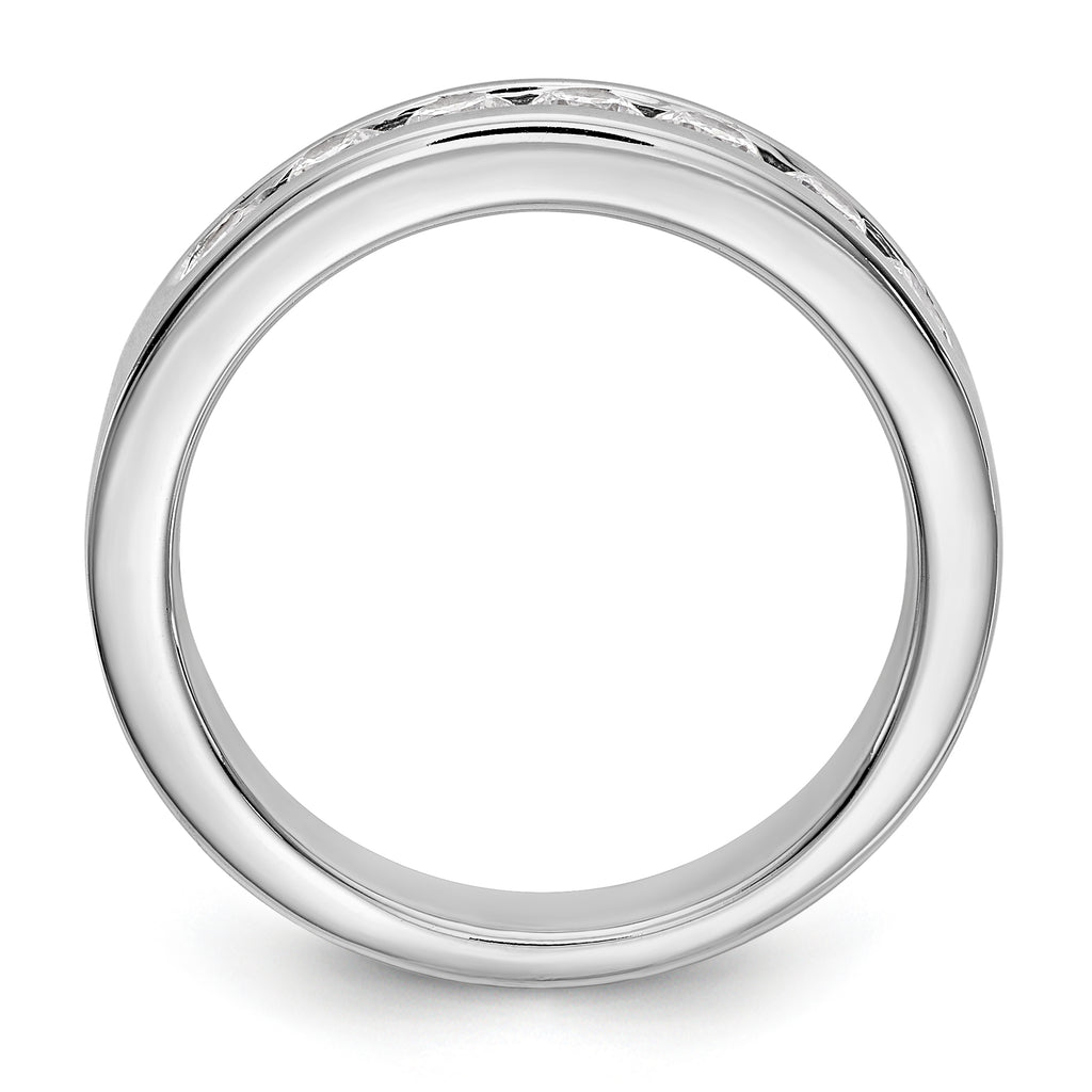 14K White Gold 7-Stone 5/8 carat Round Diamond Complete Channel Band