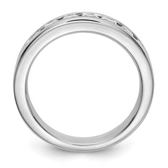 14K White Gold 7-Stone 5/8 carat Round Diamond Complete Channel Band