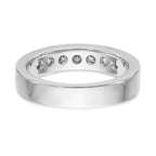 14K White Gold 7-Stone 5/8 carat Round Diamond Complete Channel Band