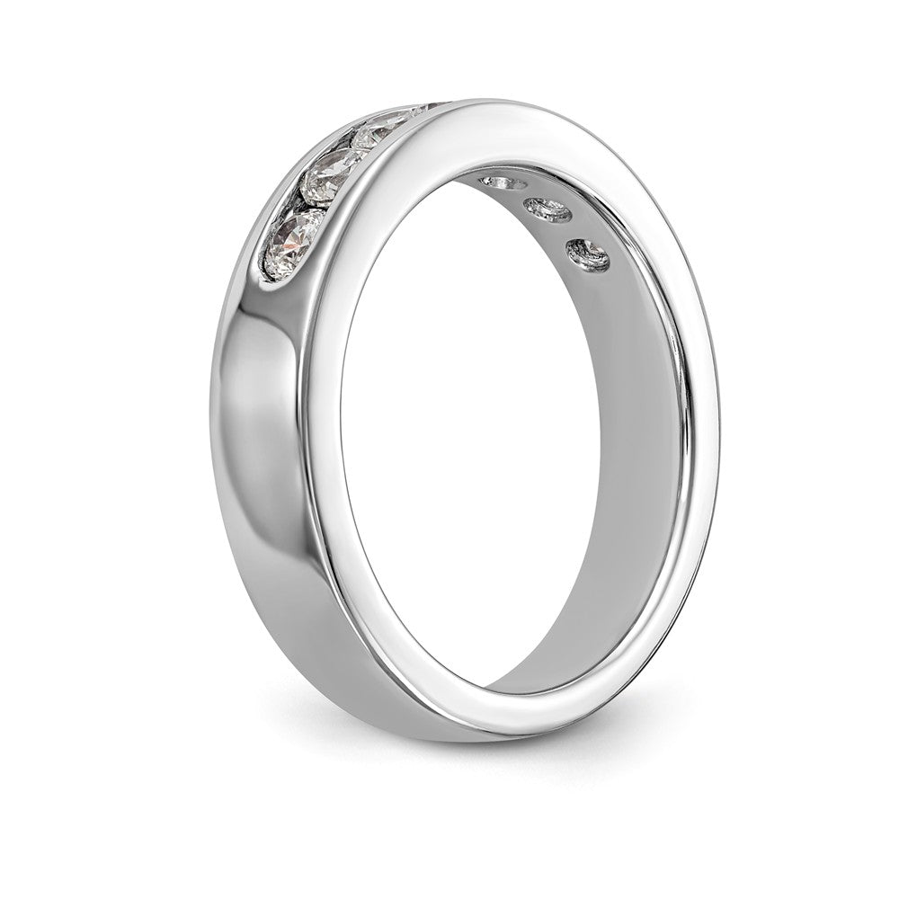 14K White Gold 7-Stone 5/8 carat Round Diamond Complete Channel Band