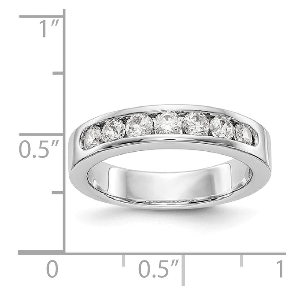 14K White Gold 7-Stone Diamond Channel Band