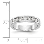 14K White Gold 7-Stone Diamond Channel Band